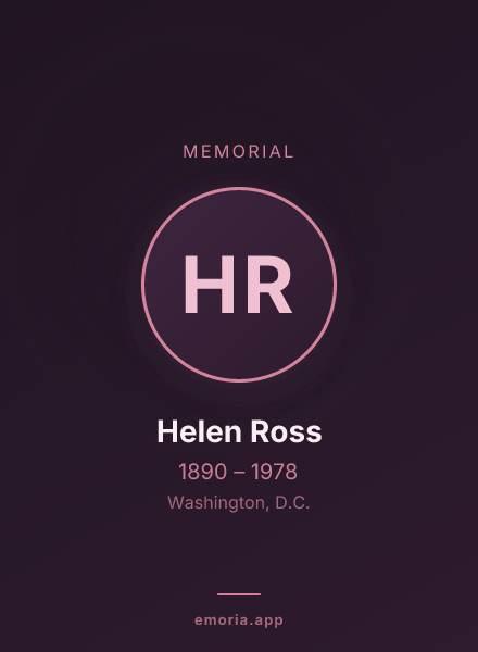 Memorial portrait of Helen Ross