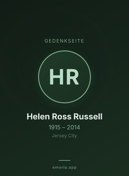 Gedenkportrait von Helen Ross Russell