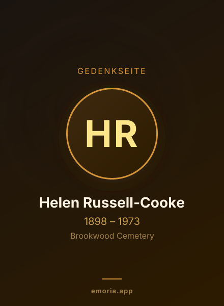 Gedenkportrait von Helen Russell-Cooke