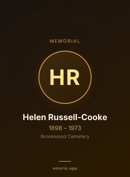 Memorial portrait of Helen Russell-Cooke