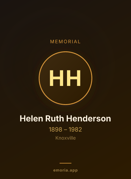 Memorial portrait of Helen Ruth Henderson