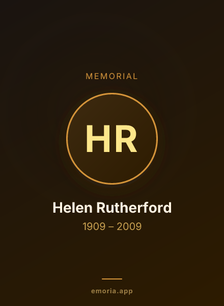 Memorial portrait of Helen Rutherford
