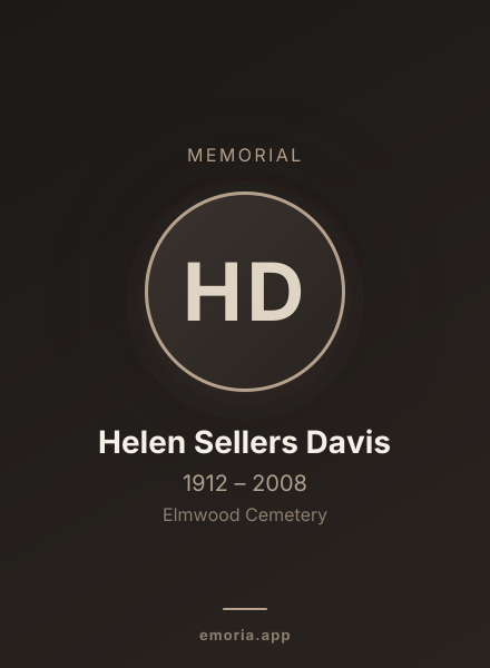 Memorial portrait of Helen Sellers Davis