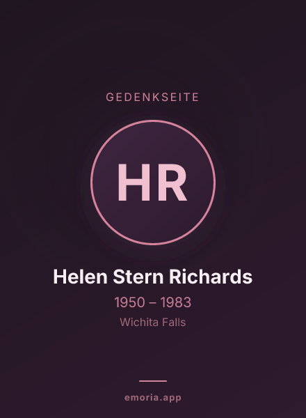 Gedenkportrait von Helen Stern Richards
