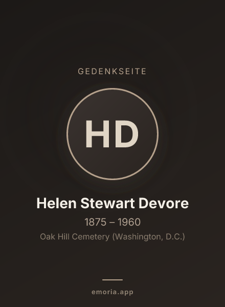 Gedenkportrait von Helen Stewart Devore