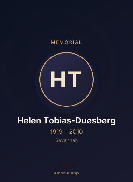 Memorial portrait of Helen Tobias-Duesberg