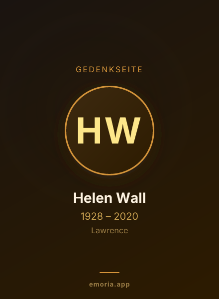 Gedenkportrait von Helen Wall