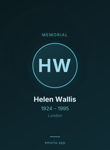 Memorial portrait of Helen Wallis