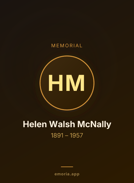 Memorial portrait of Helen Walsh McNally