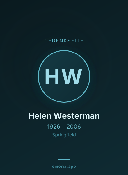 Gedenkportrait von Helen Westerman
