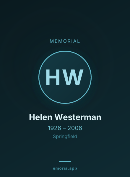 Memorial portrait of Helen Westerman