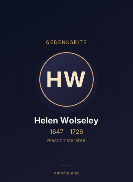 Gedenkportrait von Helen Wolseley