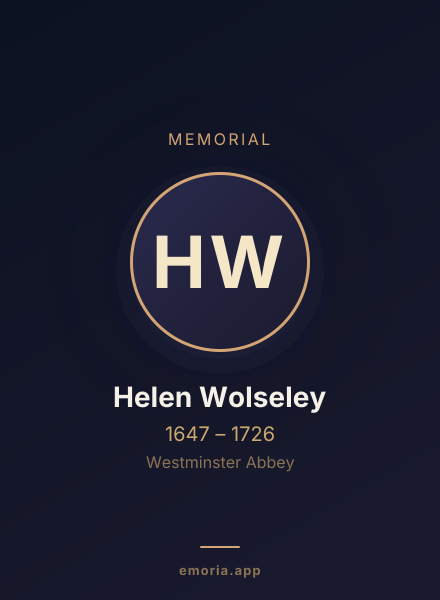 Memorial portrait of Helen Wolseley