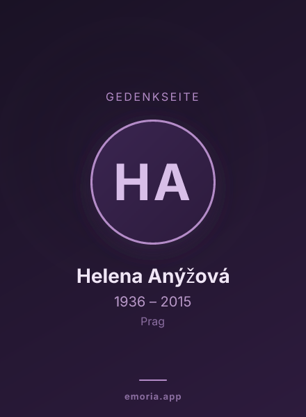 Gedenkportrait von Helena Anýžová