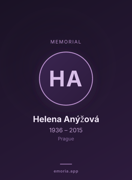 Memorial portrait of Helena Anýžová