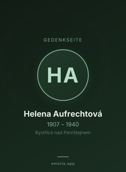 Gedenkportrait von Helena Aufrechtová