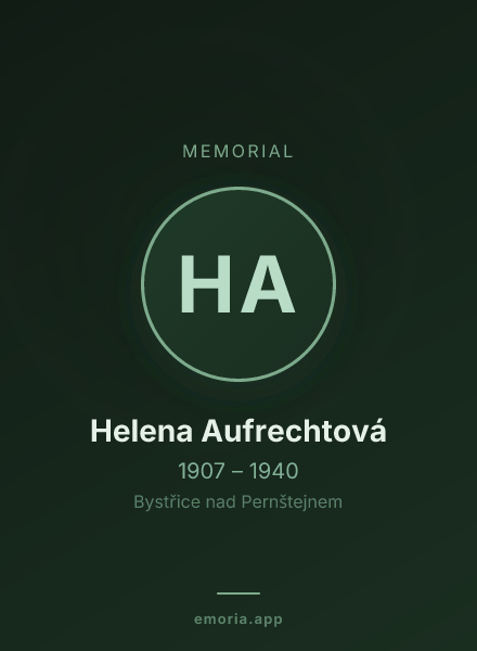 Memorial portrait of Helena Aufrechtová