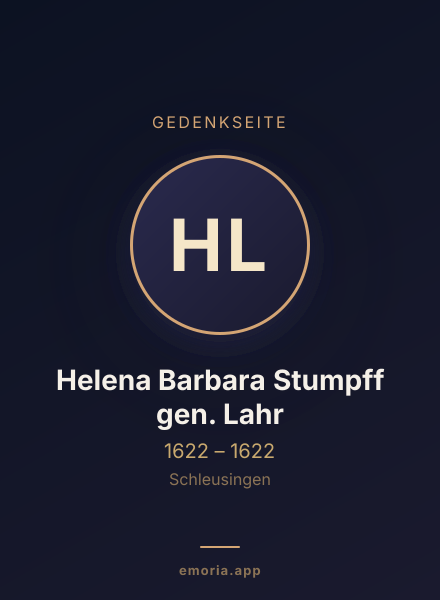 Gedenkportrait von Helena Barbara Stumpff gen. Lahr