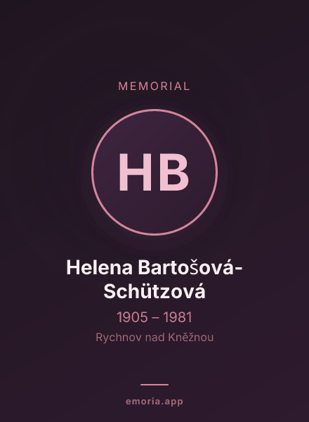 Memorial portrait of Helena Bartošová-Schützová