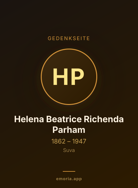 Gedenkportrait von Helena Beatrice Richenda Parham
