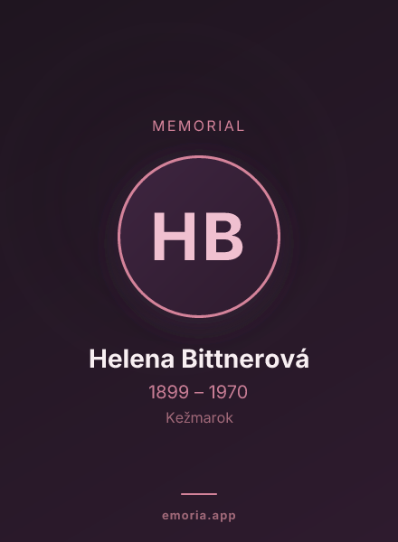 Memorial portrait of Helena Bittnerová
