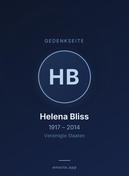 Gedenkportrait von Helena Bliss