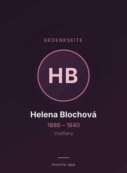 Gedenkportrait von Helena Blochová