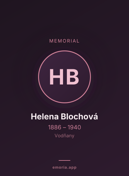 Memorial portrait of Helena Blochová