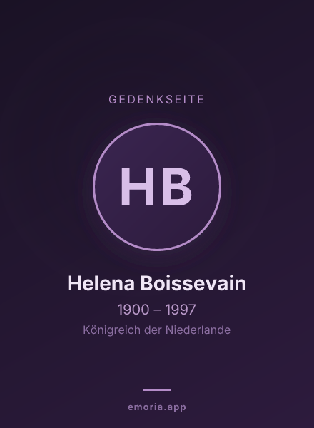 Gedenkportrait von Helena Boissevain