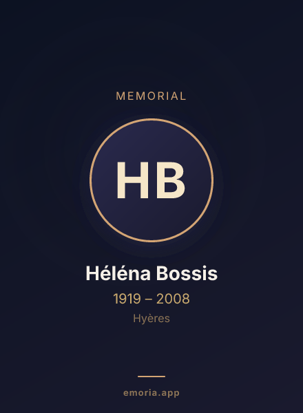 Memorial portrait of Héléna Bossis