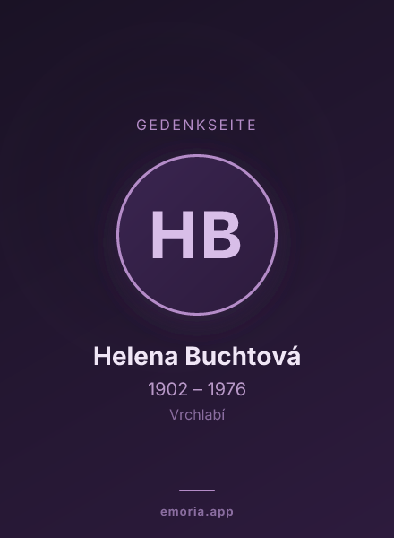 Gedenkportrait von Helena Buchtová