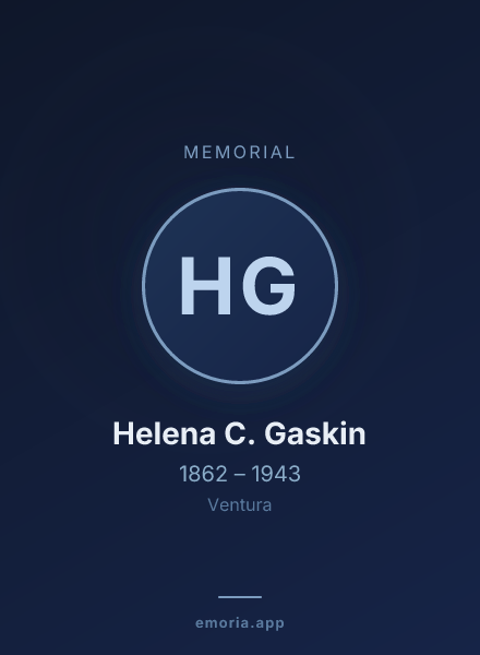 Memorial portrait of Helena C. Gaskin