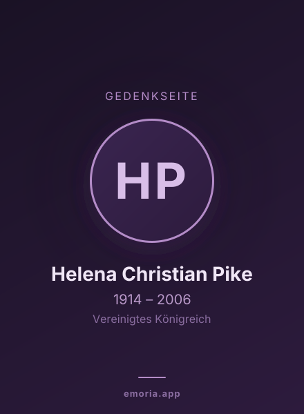 Gedenkportrait von Helena Christian Pike