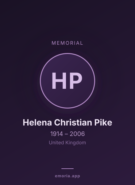 Memorial portrait of Helena Christian Pike