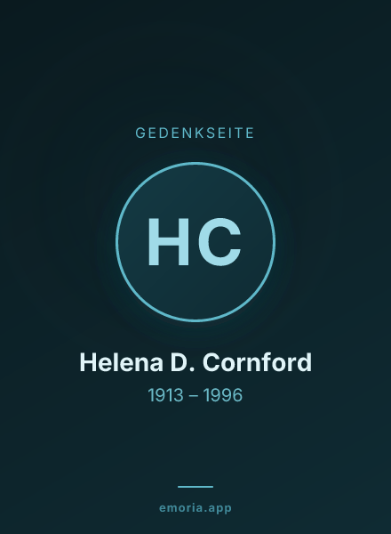 Gedenkportrait von Helena D. Cornford