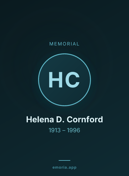 Memorial portrait of Helena D. Cornford