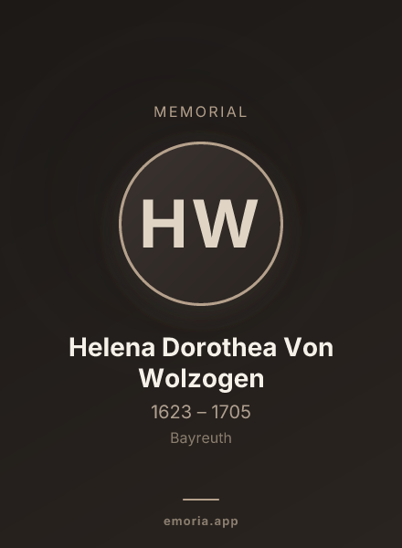 Memorial portrait of Helena Dorothea Von Wolzogen