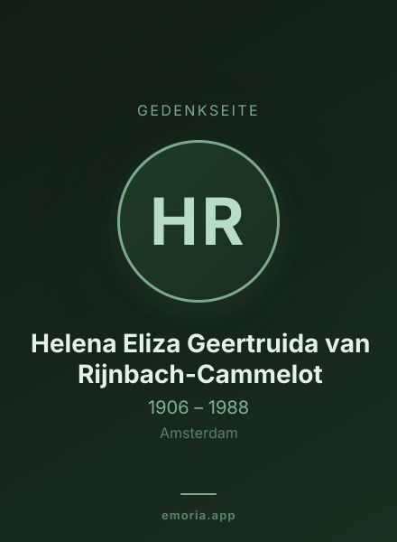 Gedenkportrait von Helena Eliza Geertruida van Rijnbach-Cammelot