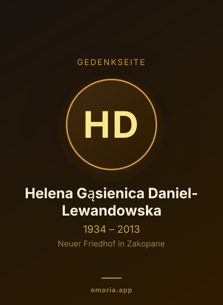 Gedenkportrait von Helena Gąsienica Daniel-Lewandowska