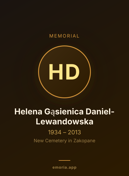 Memorial portrait of Helena Gąsienica Daniel-Lewandowska