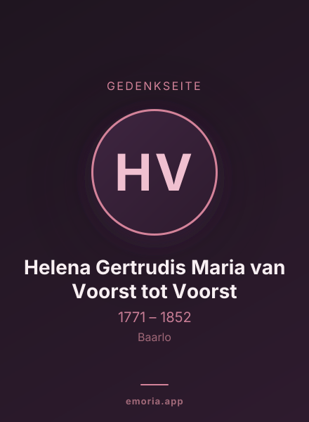 Gedenkportrait von Helena Gertrudis Maria van Voorst tot Voorst