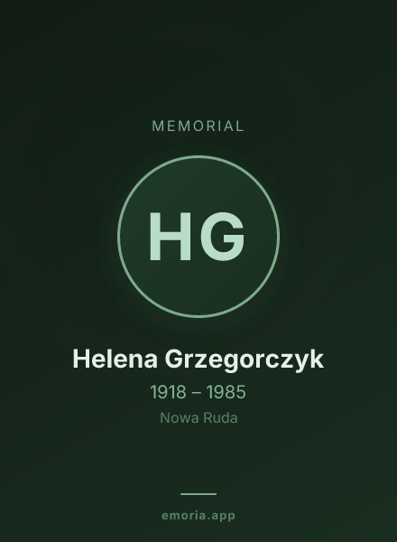 Memorial portrait of Helena Grzegorczyk