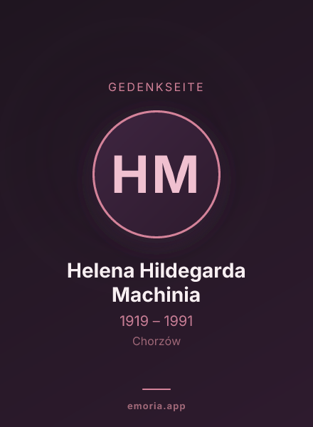 Gedenkportrait von Helena Hildegarda Machinia
