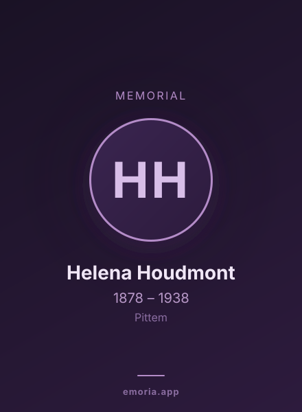 Memorial portrait of Helena Houdmont
