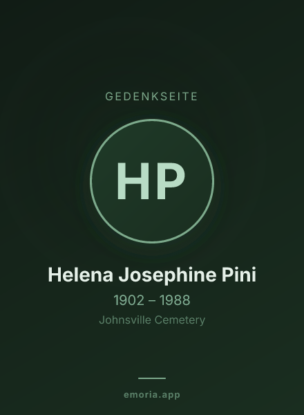 Gedenkportrait von Helena Josephine Pini