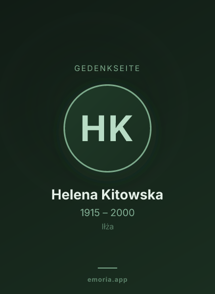 Gedenkportrait von Helena Kitowska