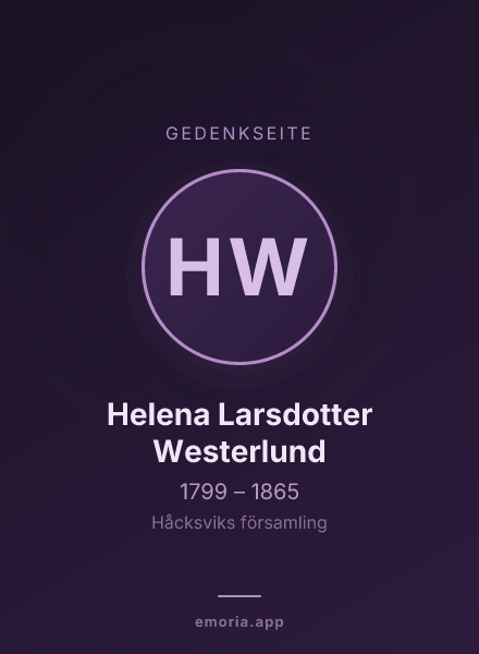 Gedenkportrait von Helena Larsdotter Westerlund