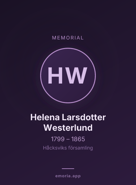 Memorial portrait of Helena Larsdotter Westerlund