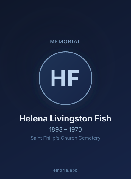 Memorial portrait of Helena Livingston Fish