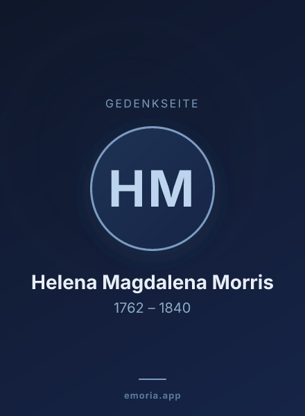 Gedenkportrait von Helena Magdalena Morris